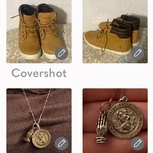 Timberlands🥾7.5+Sterling 925 St Christopher protect us+925🙏🏻24”Italy✨chain